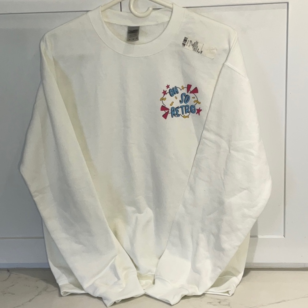 New White Oh So Retro Sweat Shirt